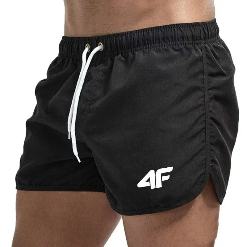 Men's quick-drying swim shorts short cut with side slits