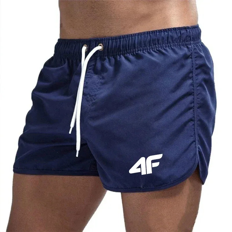 Men's quick-drying swim shorts short cut with side slits