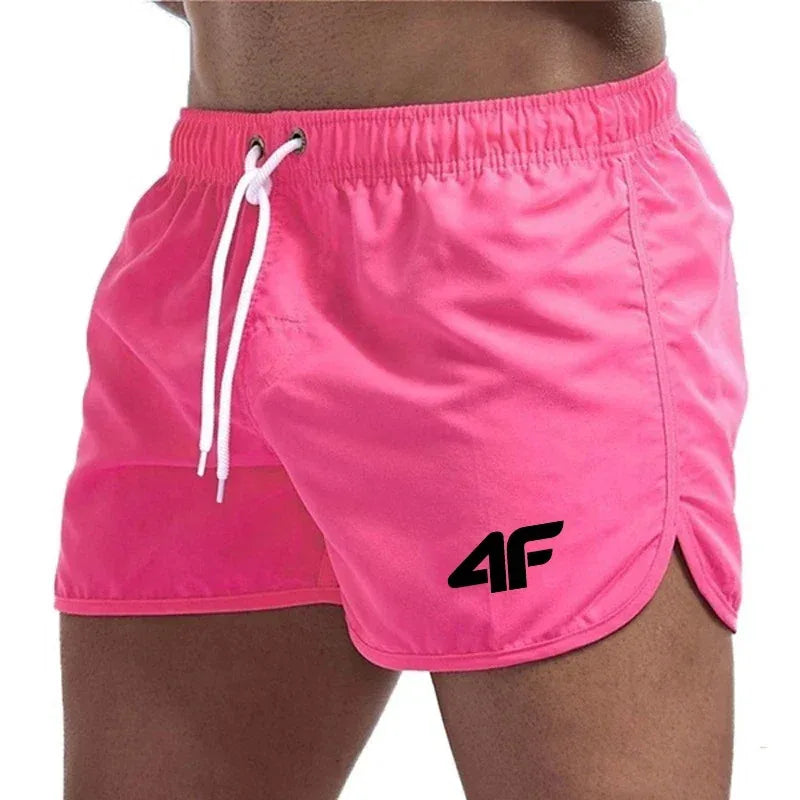 Men's quick-drying swim shorts short cut with side slits