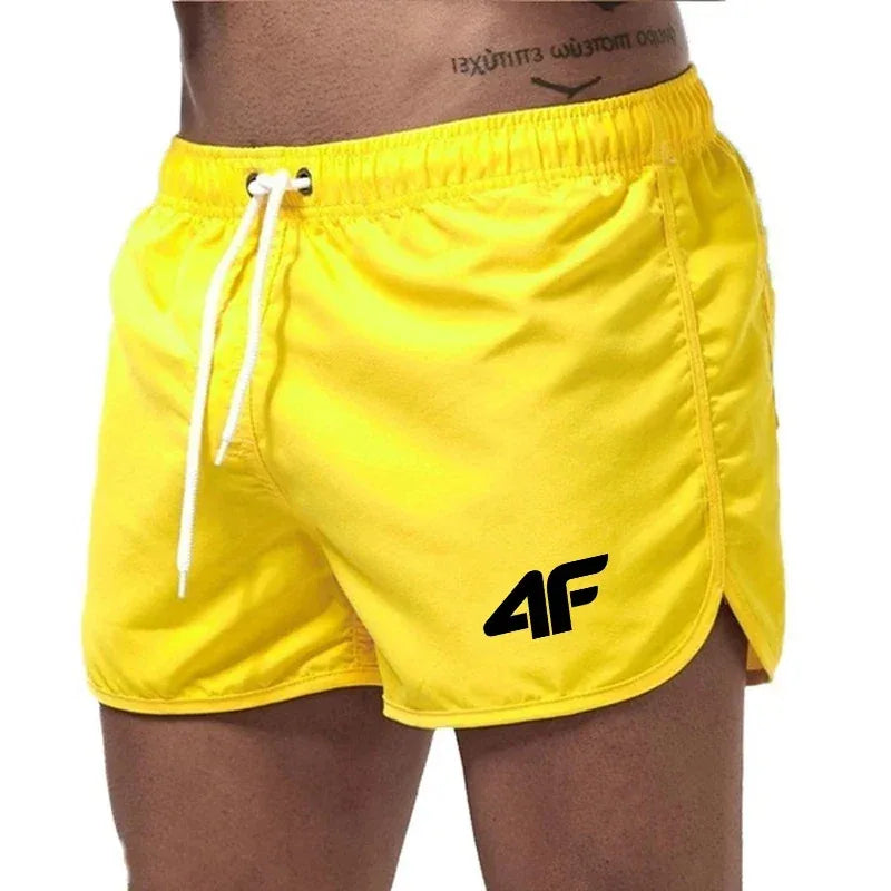 Men's quick-drying swim shorts short cut with side slits