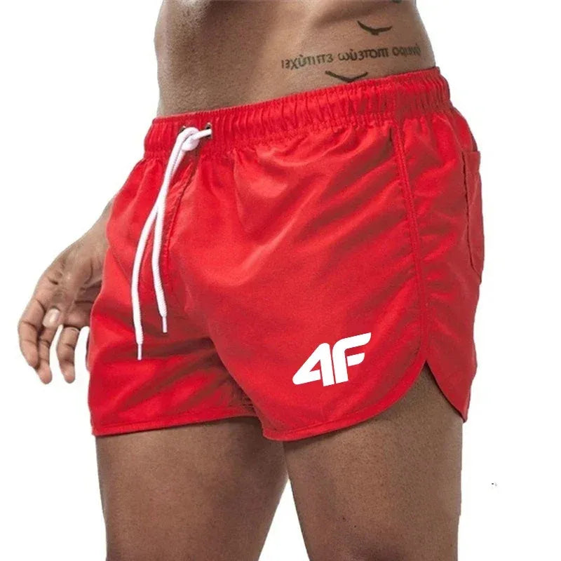 Men's quick-drying swim shorts short cut with side slits