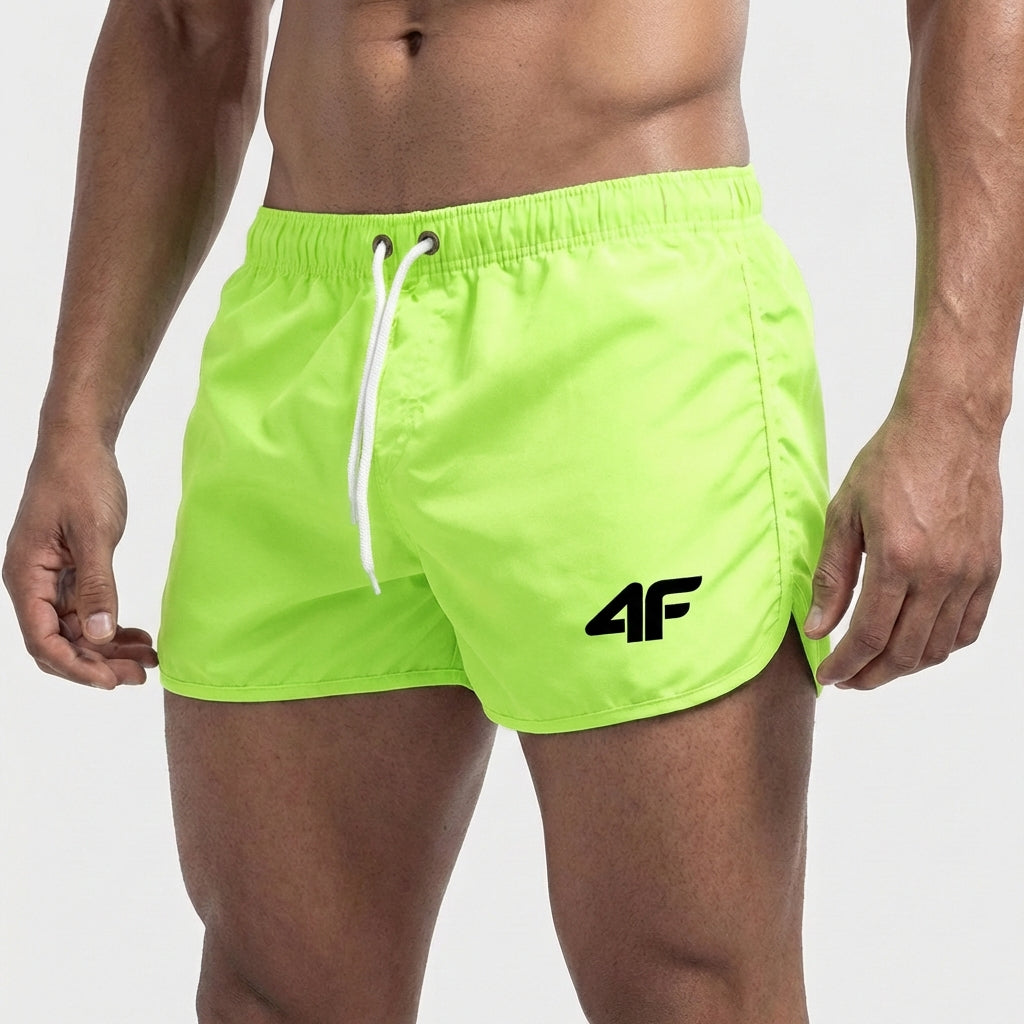 Men's quick-drying swim shorts short cut with side slits