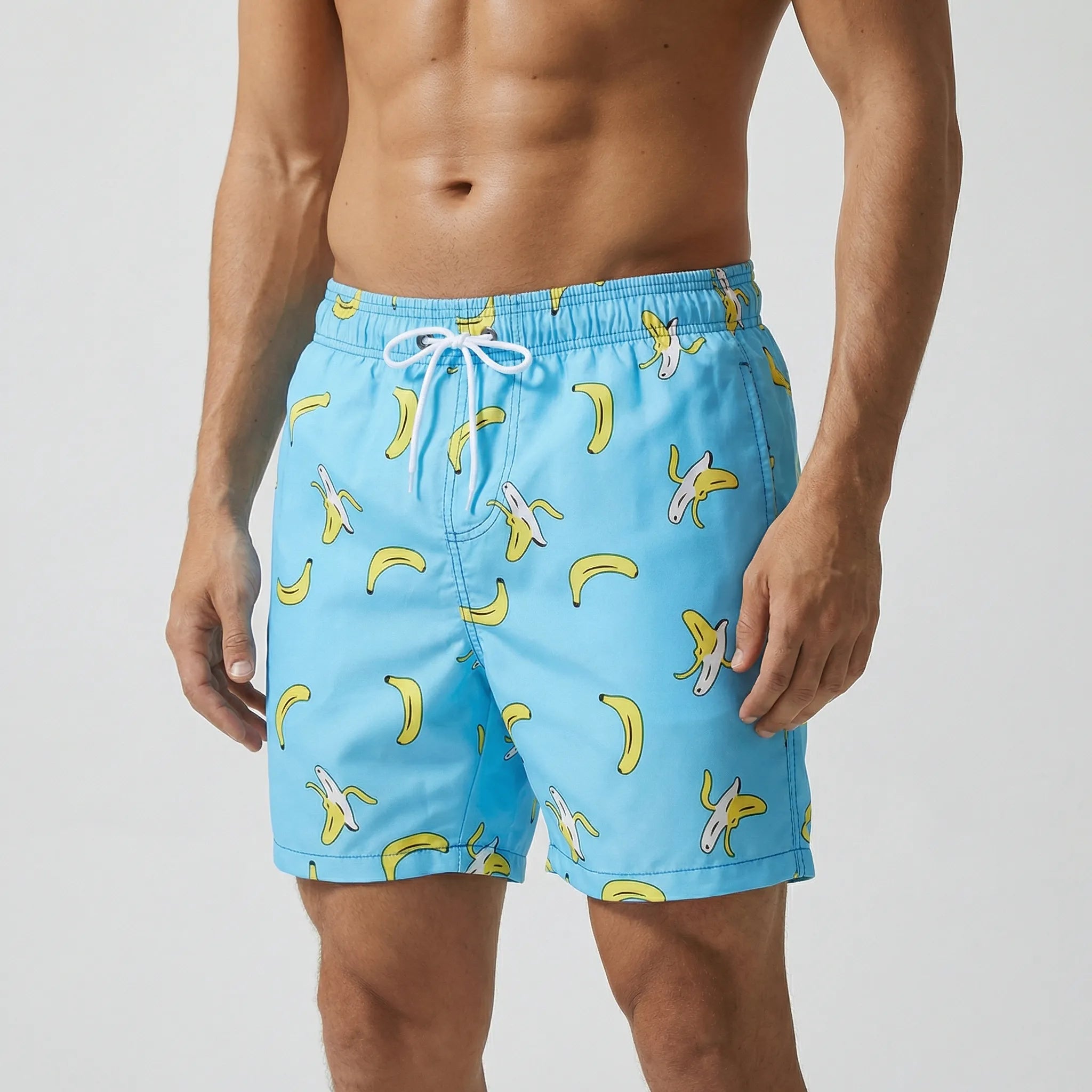 Men's swim trunks with quick-dry fabric and secure pockets