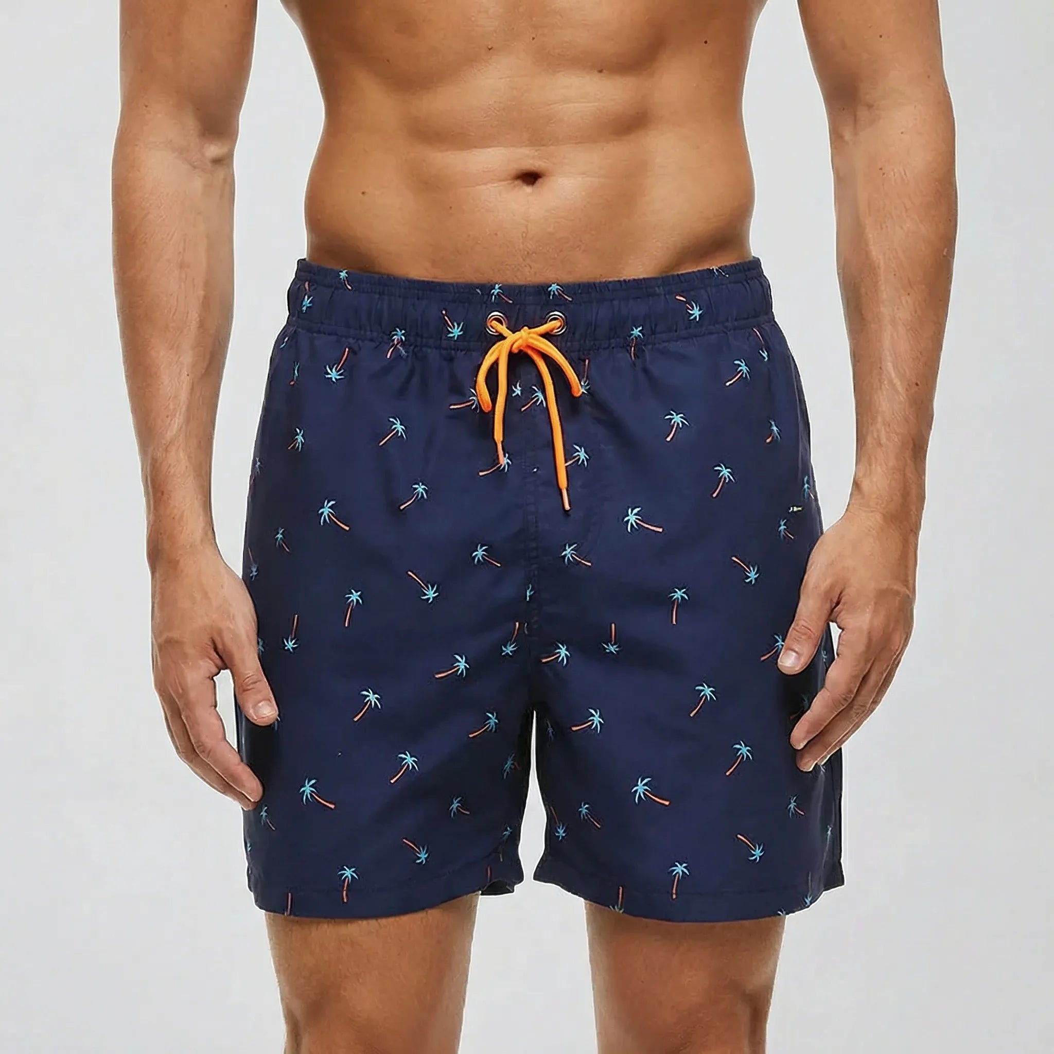 Men's swim trunks with quick-dry fabric and secure pockets