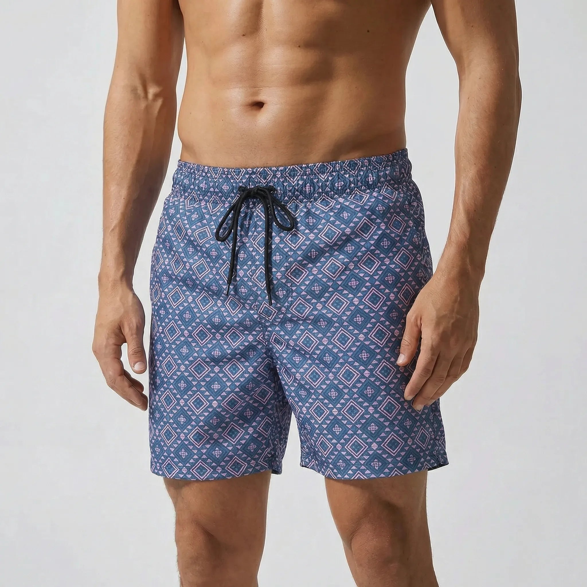 Men's swim trunks with quick-dry fabric and secure pockets