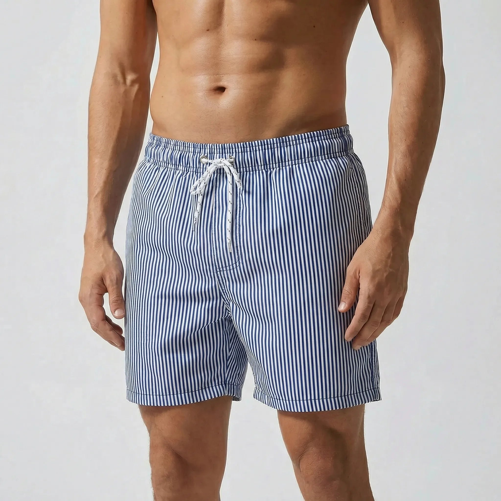 Men's swim trunks with quick-dry fabric and secure pockets