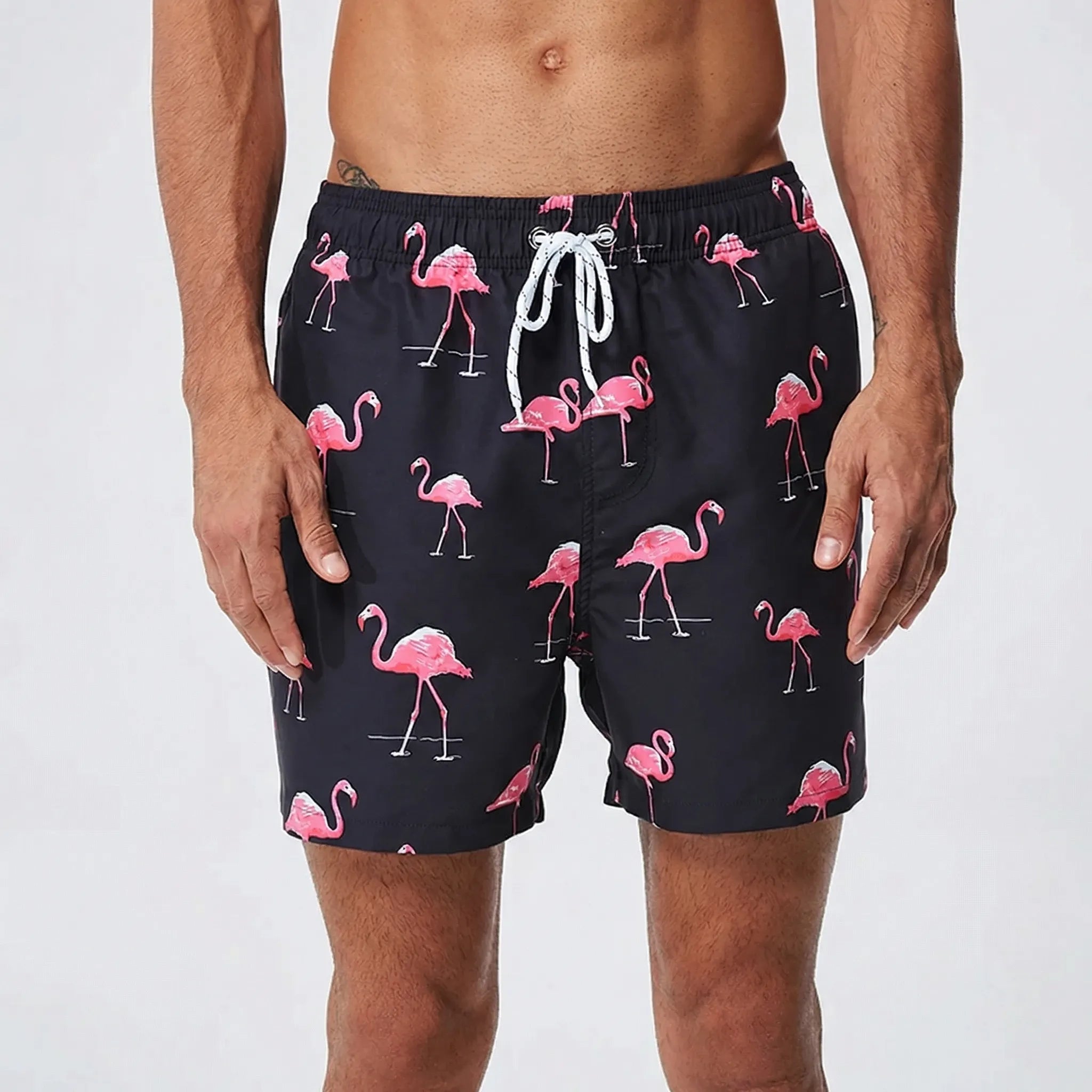 Men's swim trunks with quick-dry fabric and secure pockets