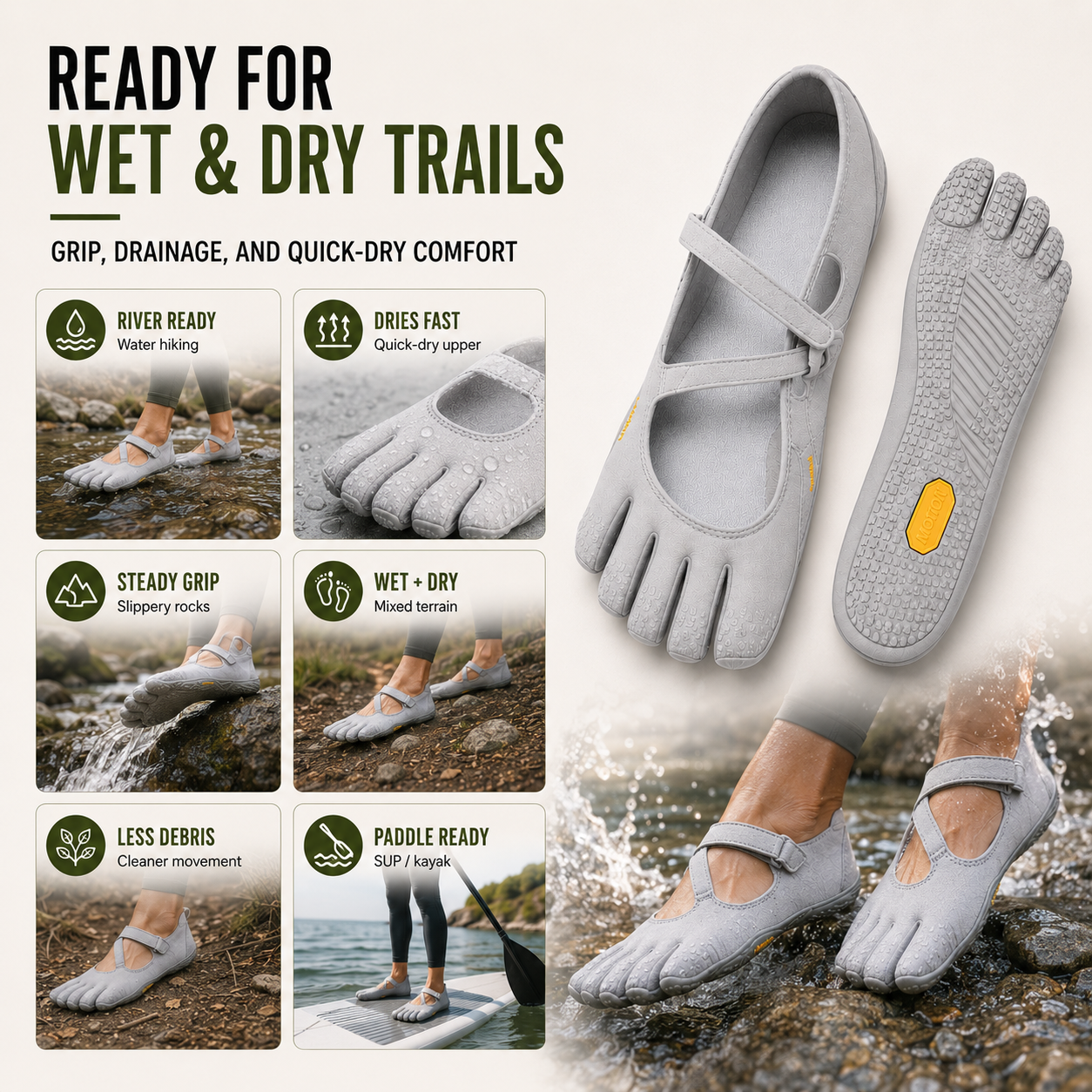 Celrien | Toevara Five-Toe Minimalist Flat Shoe