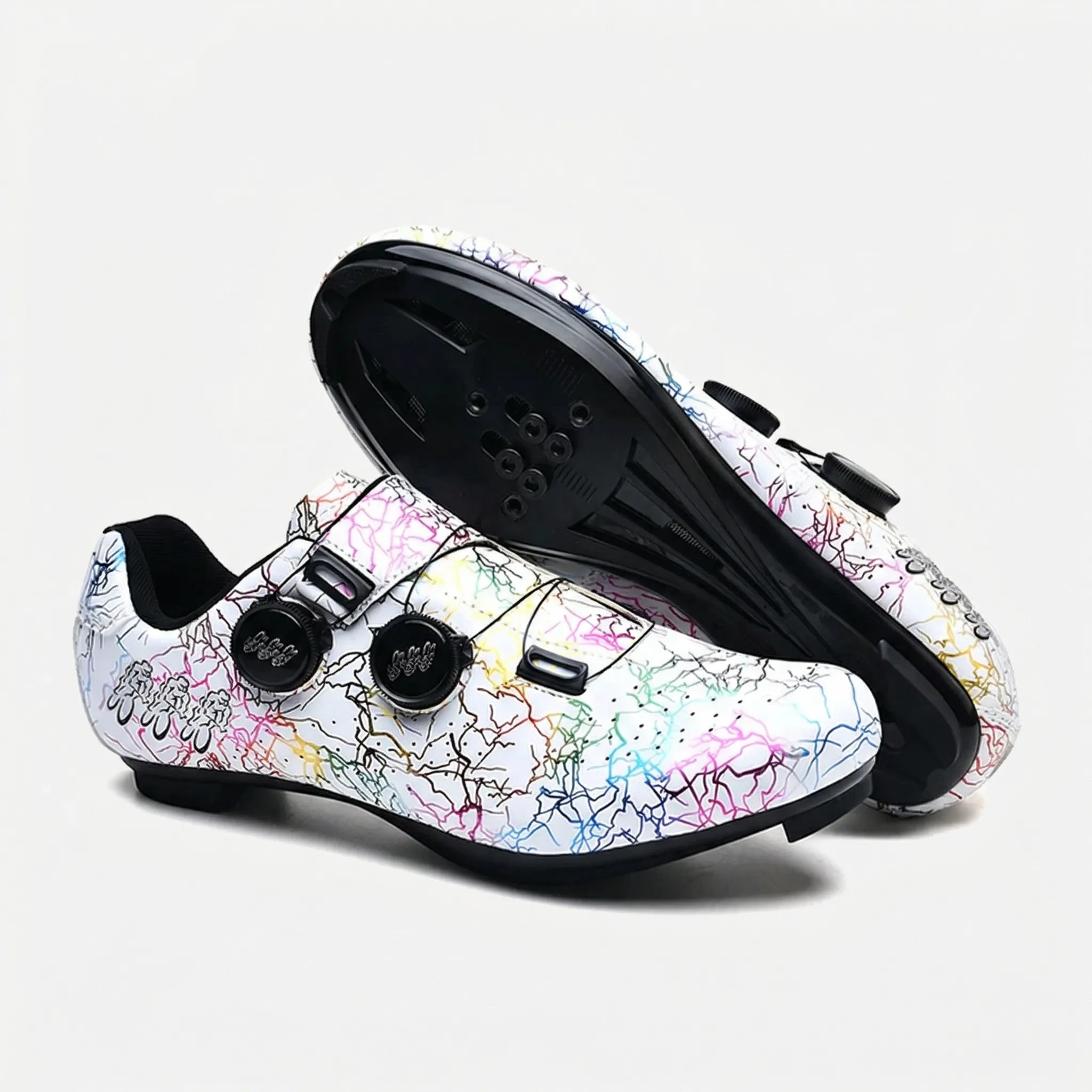 SPD cleat mountain bike cycling shoe with dual dial closure and lugged outsole