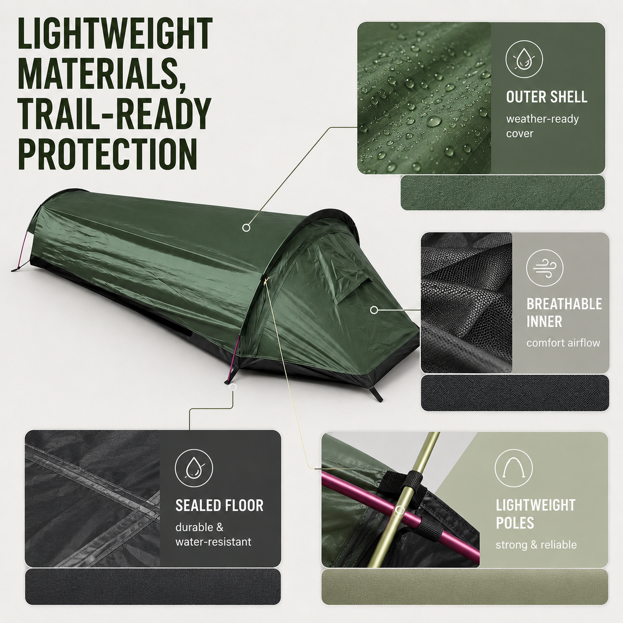 Celrien | TrailLumen Single Person Tunnel Tent