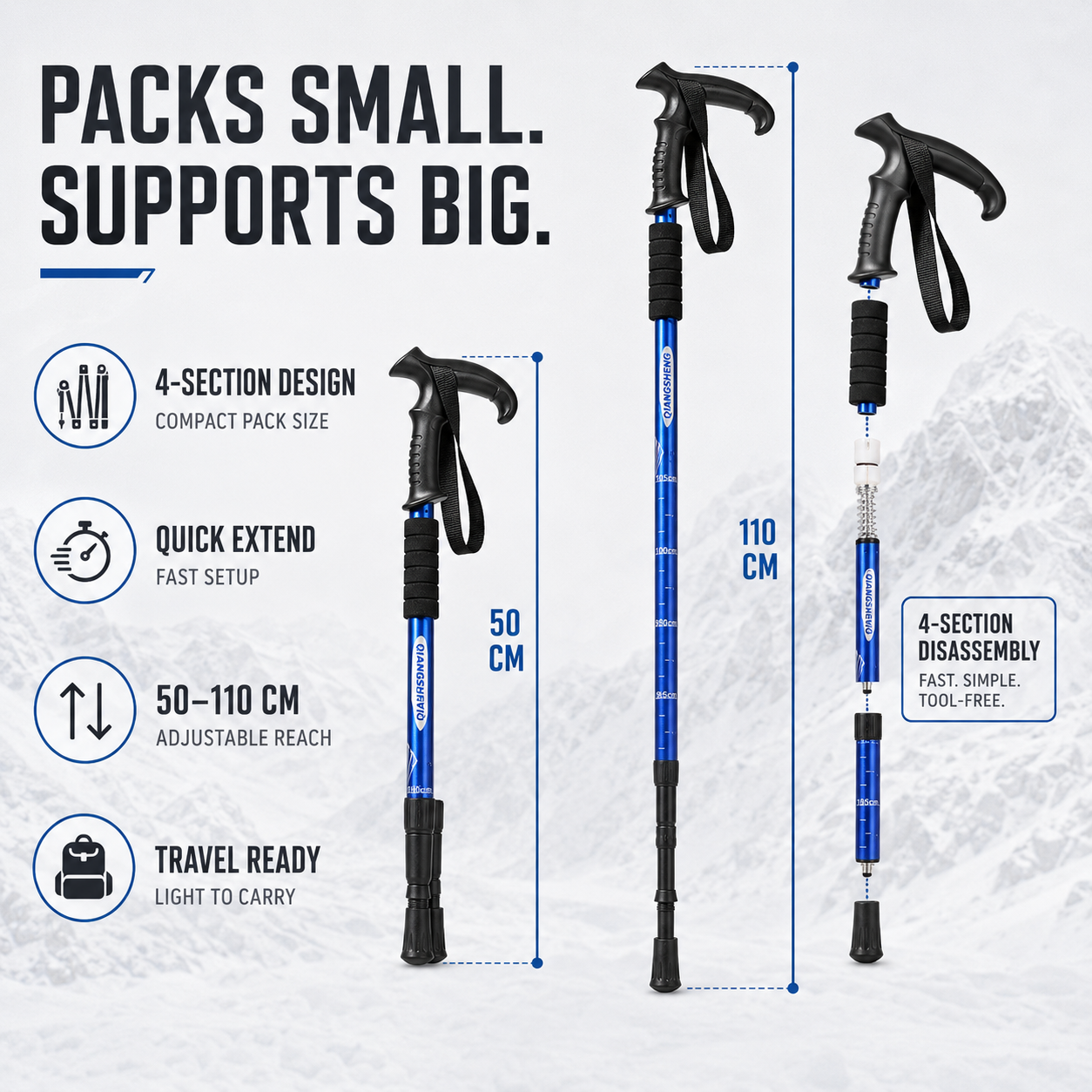 Celrien | Trailara Foldable Telescopic Trekking Pole