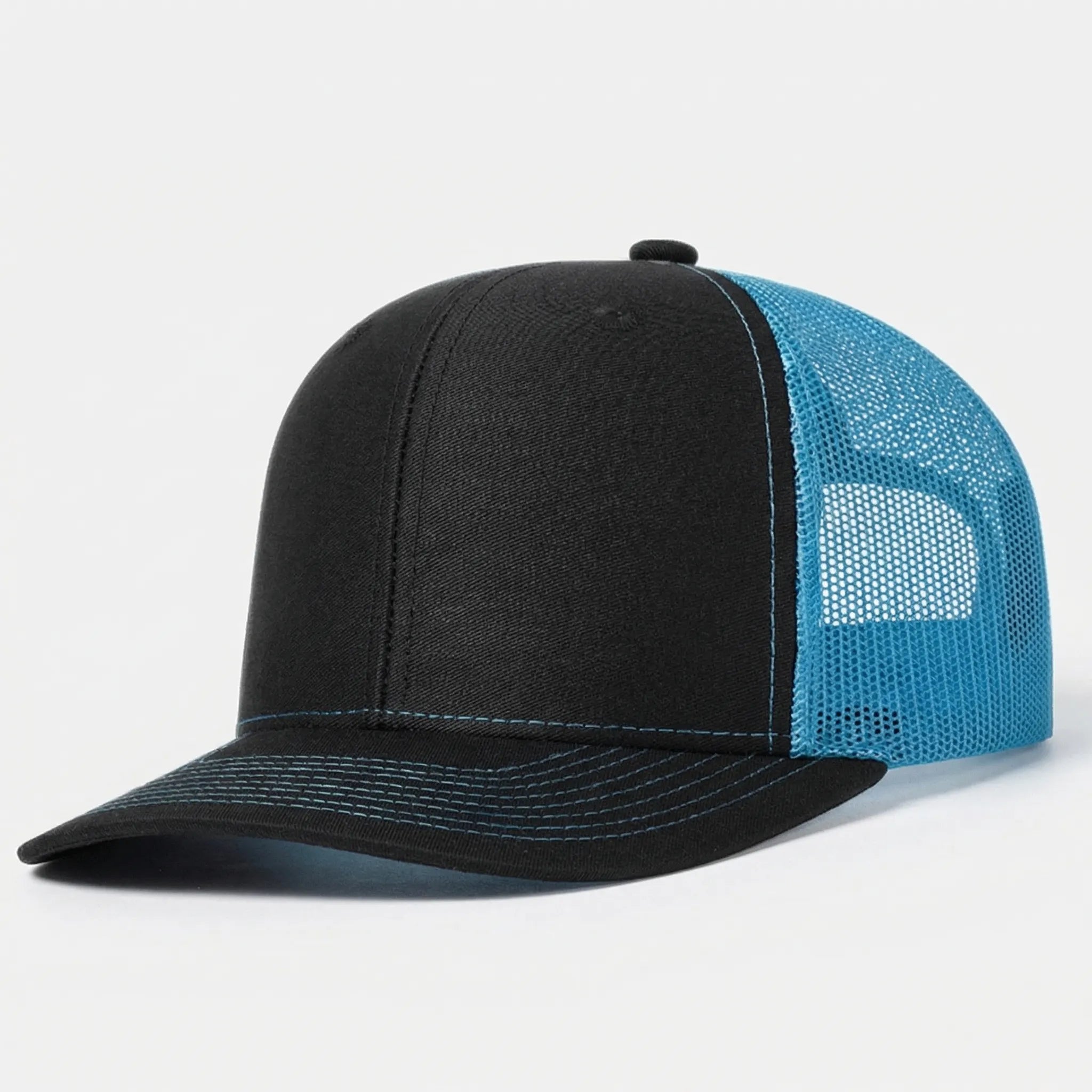Unisex trucker cap with curved brim and breathable mesh back panel