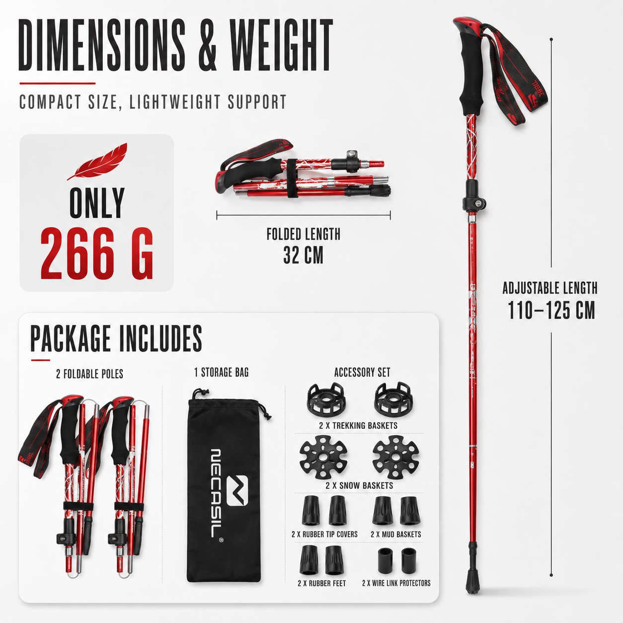 Celrien | Trailix Foldable Telescopic Trekking Poles