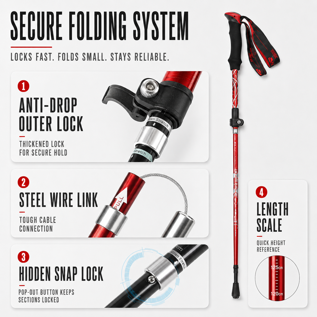 Celrien | Trailix Foldable Telescopic Trekking Poles