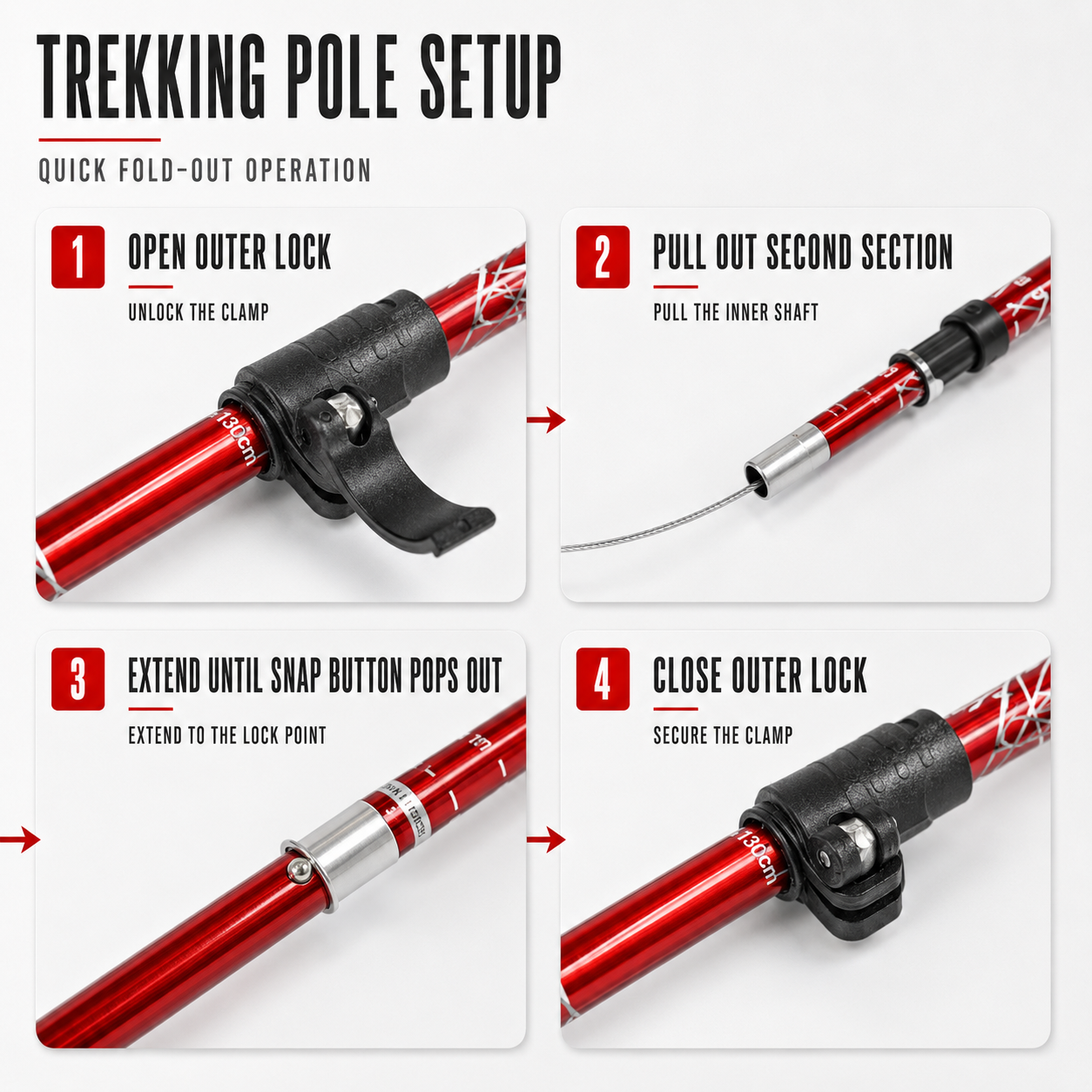 Celrien | Trailix Foldable Telescopic Trekking Poles