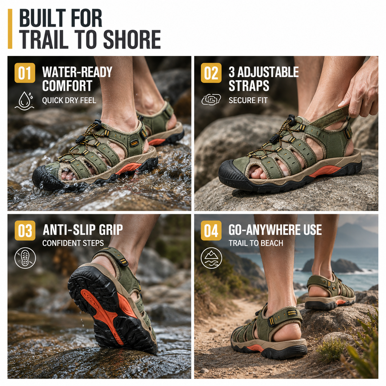 Celrien | Trailsole Breathable Open-Toe Hiking Sandal