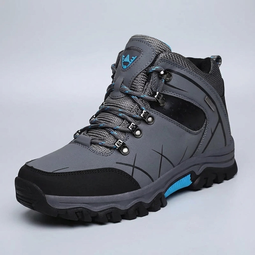 Men's waterproof winter snow boots with ankle support and warm plush lining