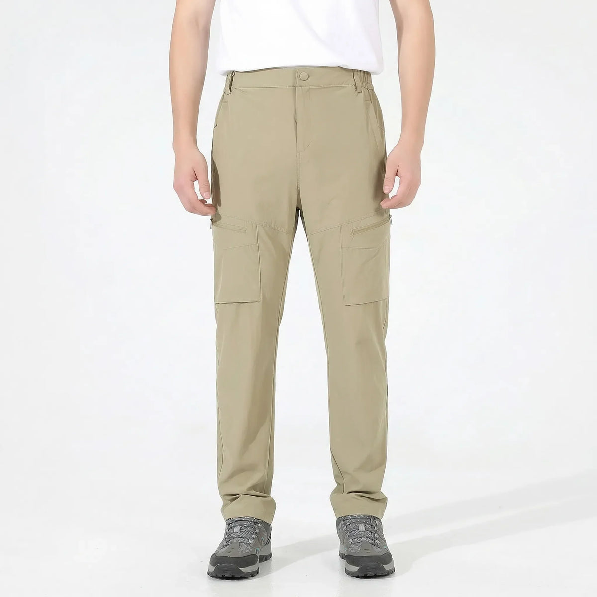 Men's hiking pants with four-way stretch cargo pockets quick-drying