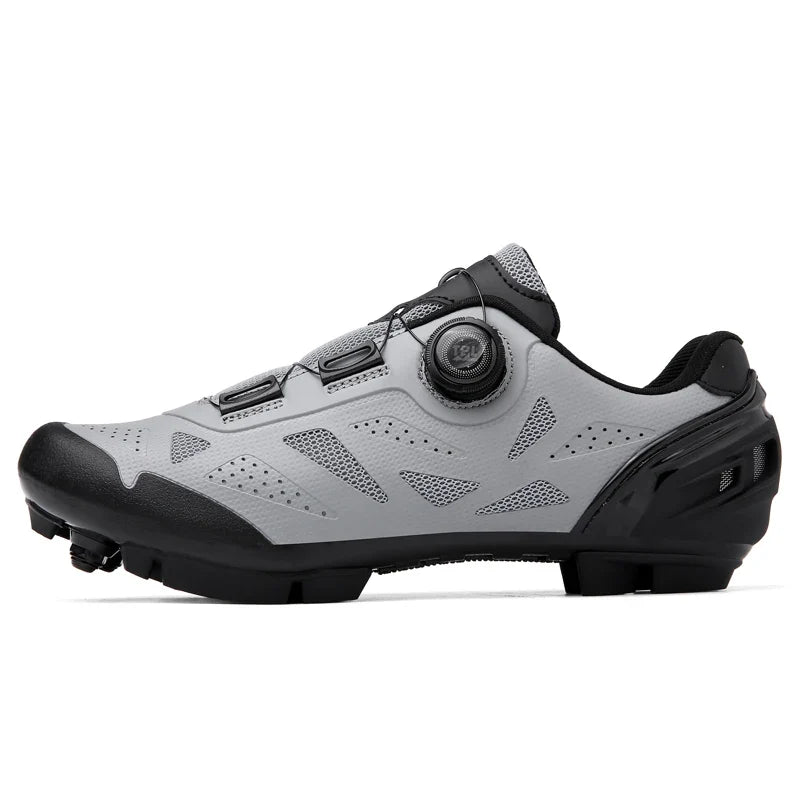 MTB cycling shoes with rotary dial closure and SPD cleat compatibility