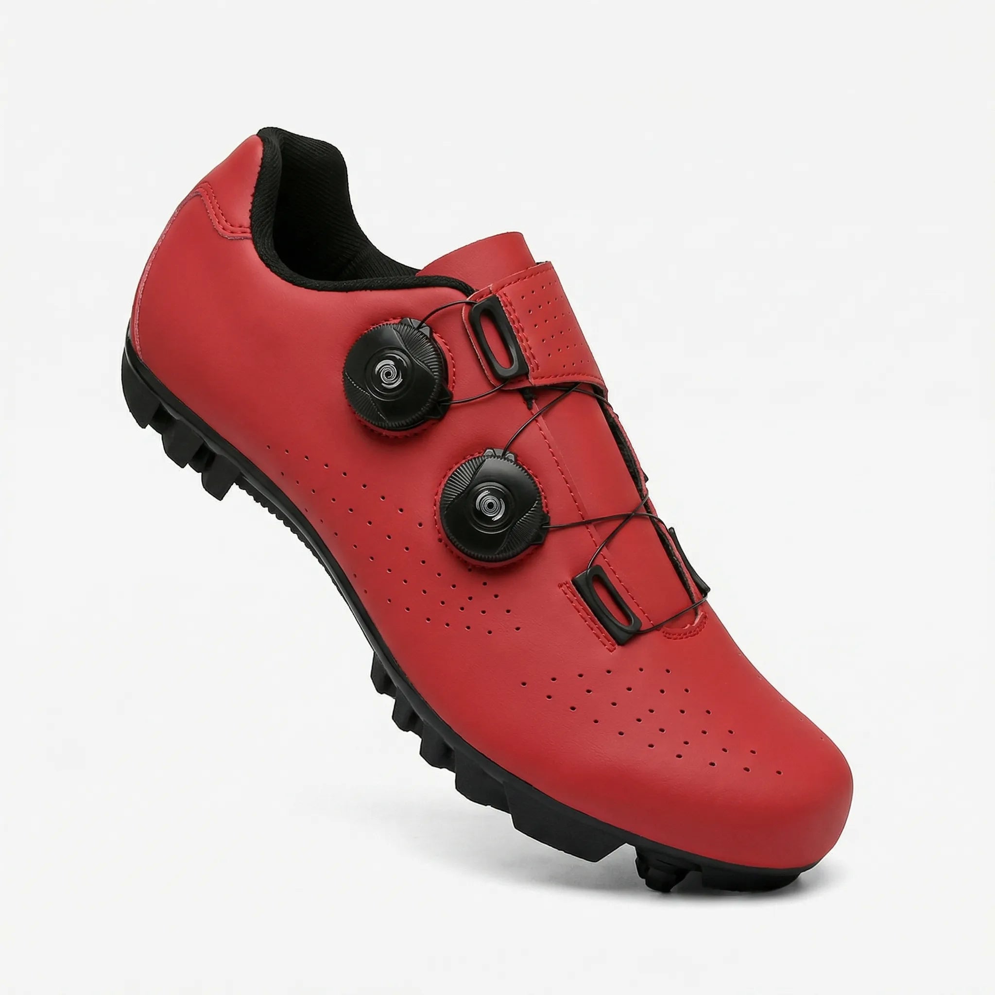 Men's SPD-compatible cycling shoe with dual rotary dials and ventilated upper