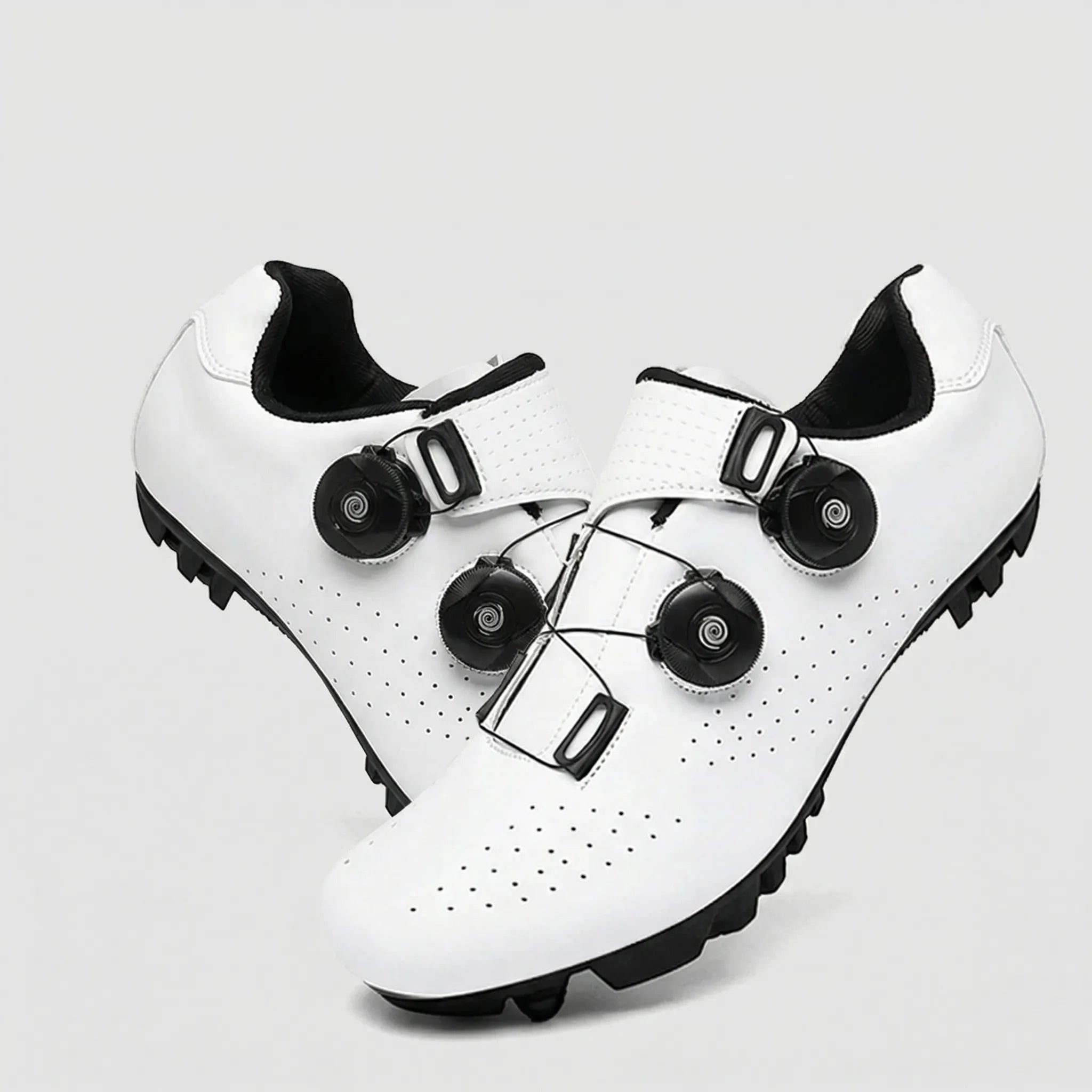 Men's SPD-compatible cycling shoe with dual rotary dials and ventilated upper