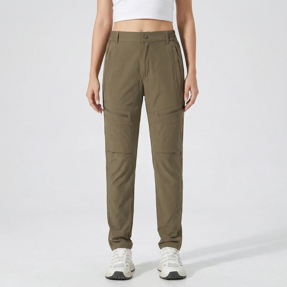 Women's hiking pants with four-way stretch, water-repellent cargo design