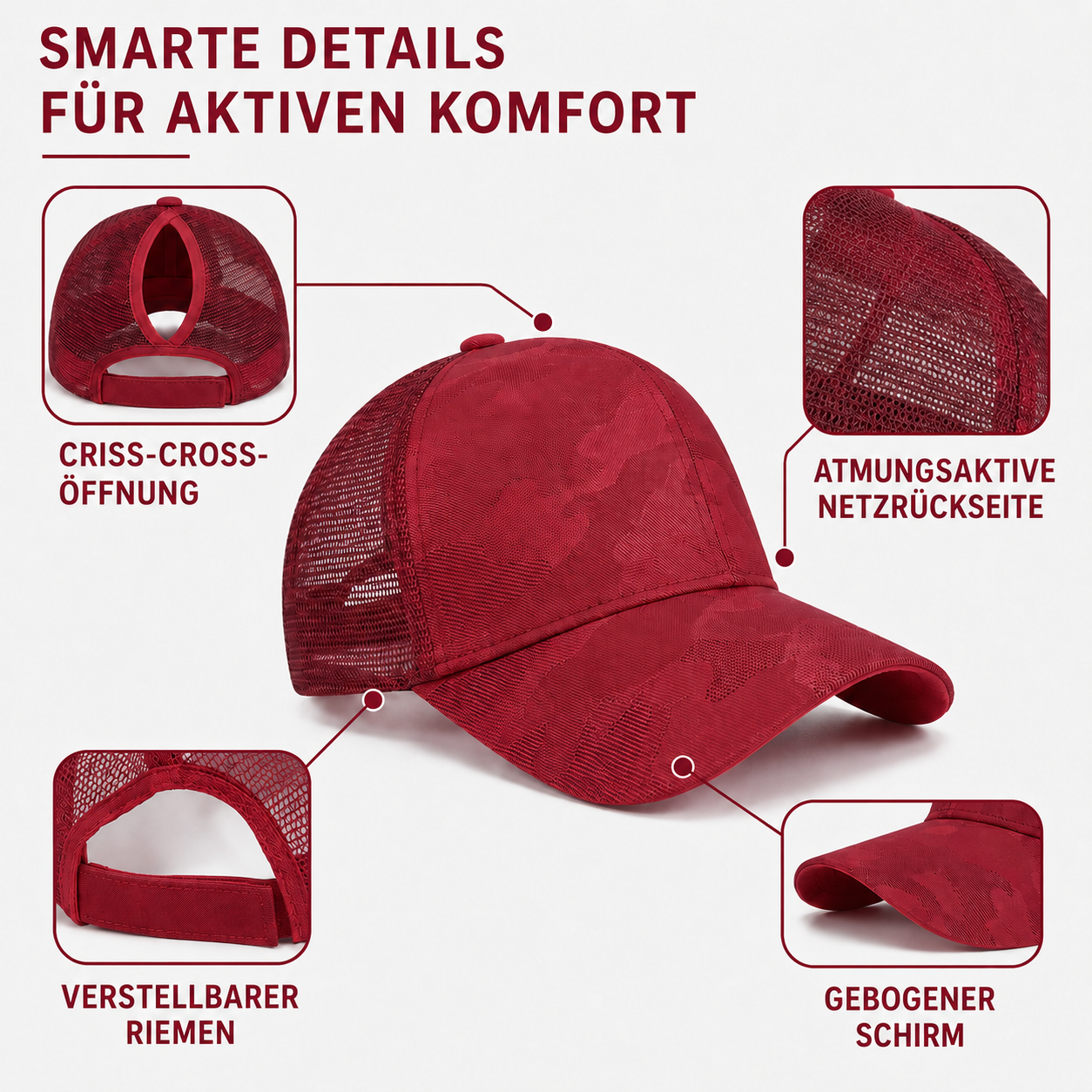 Celrien | Tresvia Women's Baseball Cap with Ponytail Opening