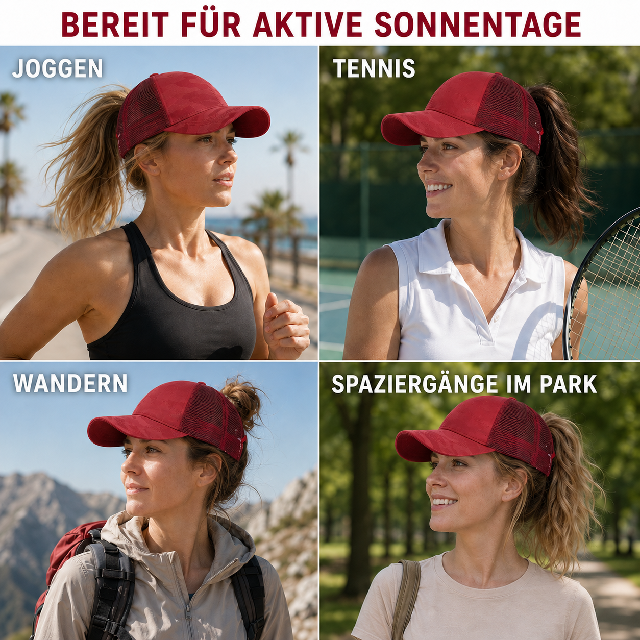 Celrien | Tresvia Women's Baseball Cap with Ponytail Opening