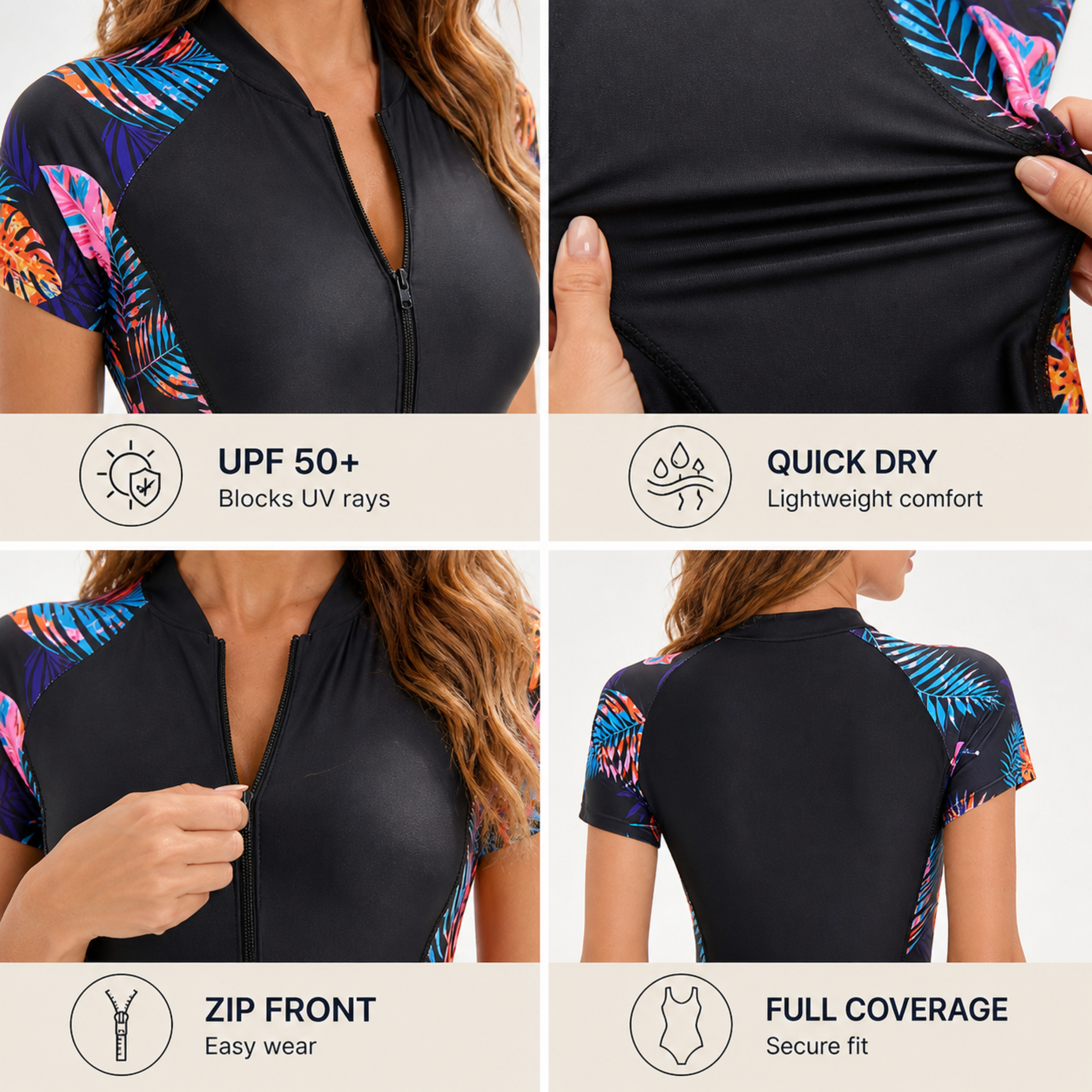 Celrien | Tropiflow Short Sleeve One Piece Suit