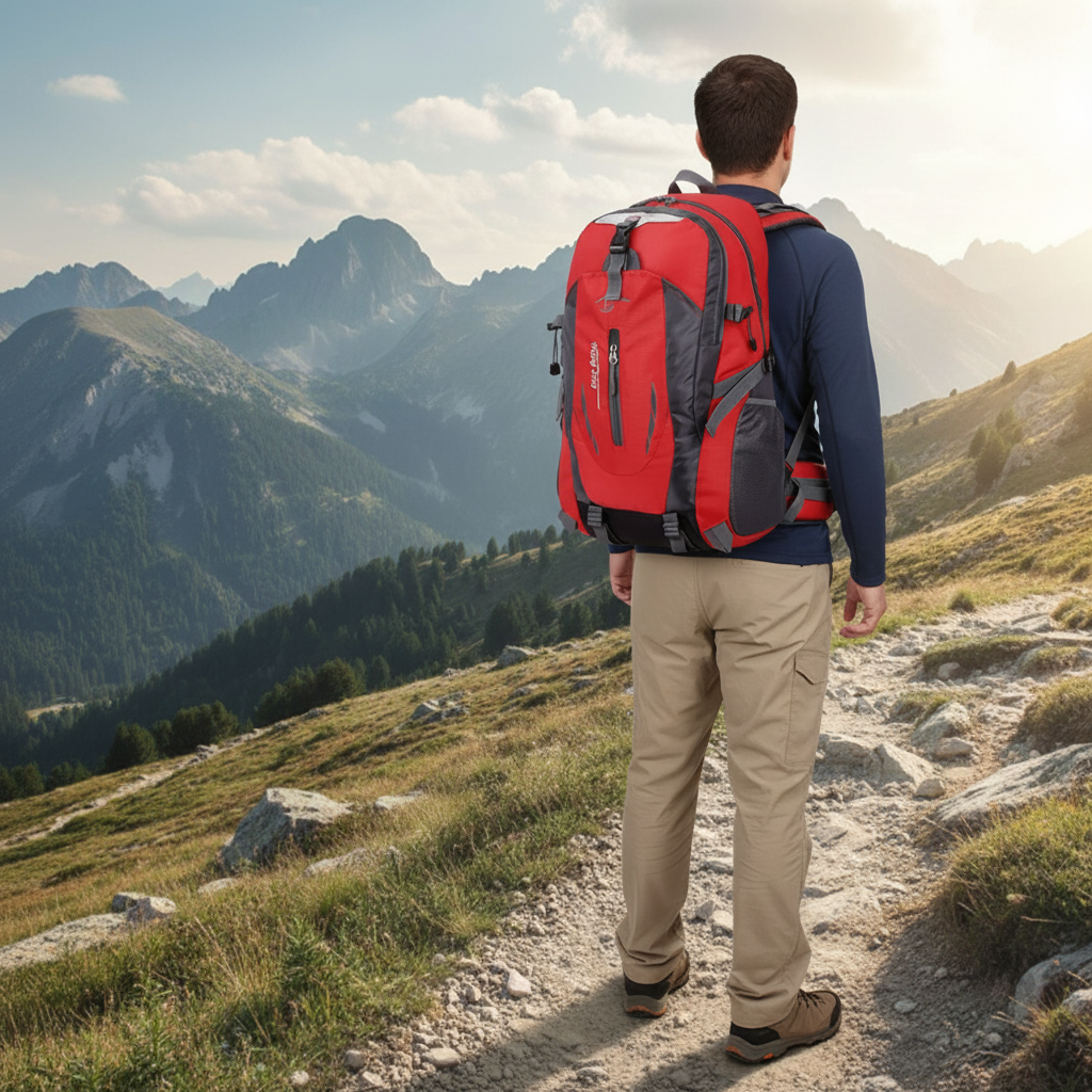 Lightweight waterproof foldable daypack with padded shoulder straps