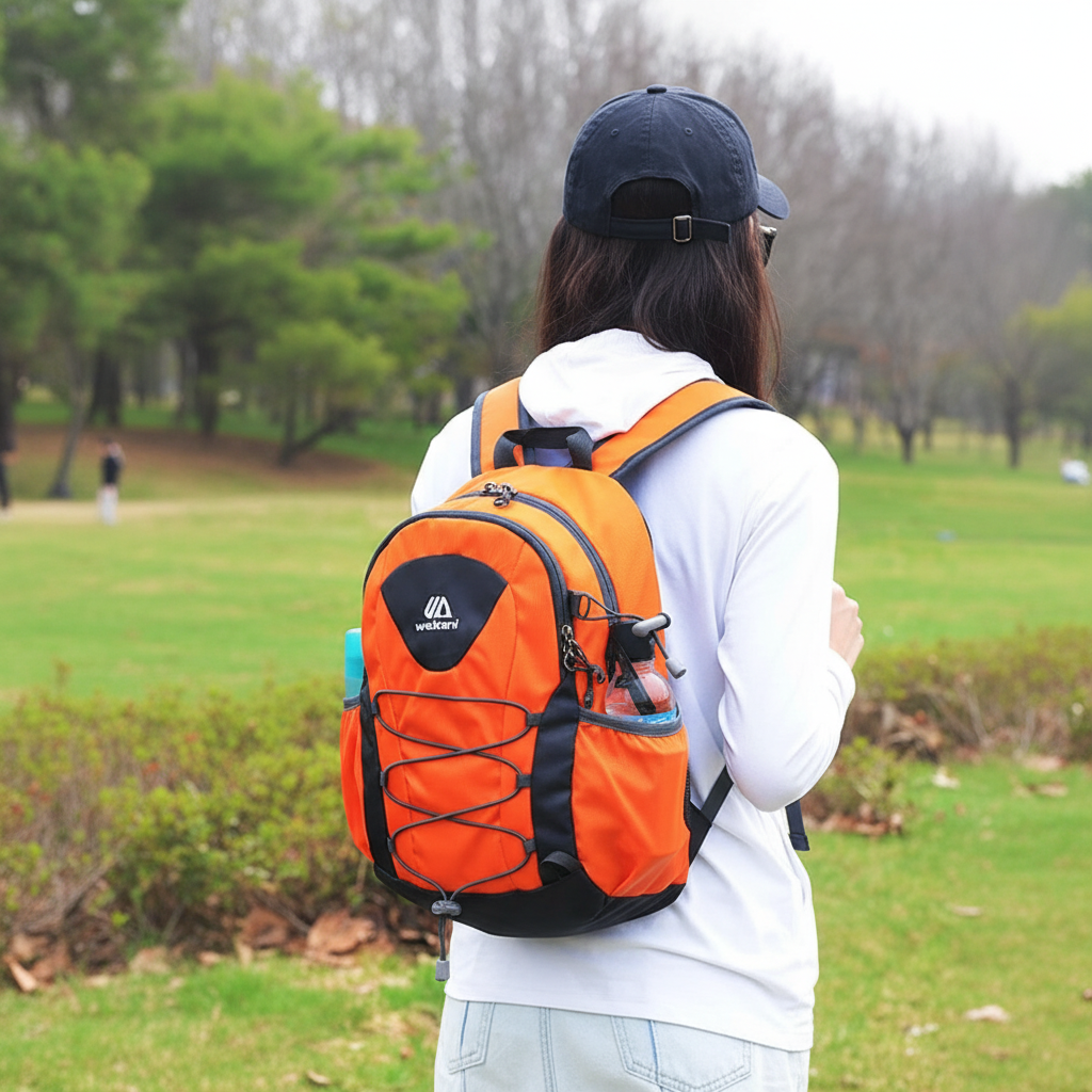 Ultralight day pack backpack with bungee storage system
