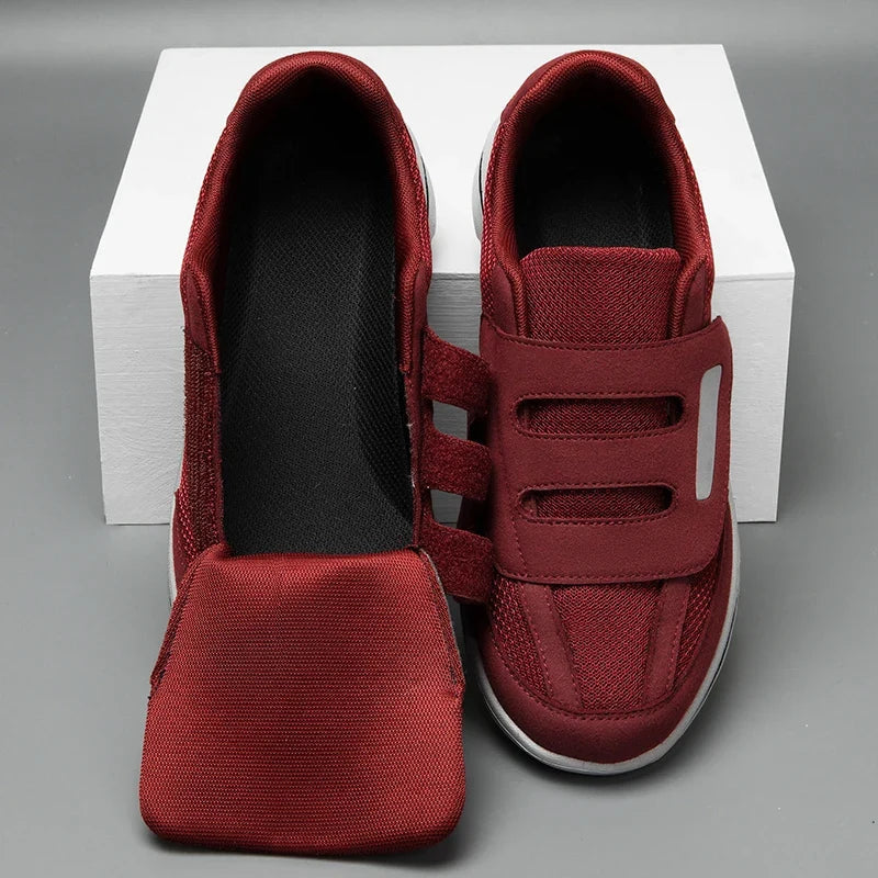 Orthopedic shoes with wide toe box and fully opening upper for easy on and off