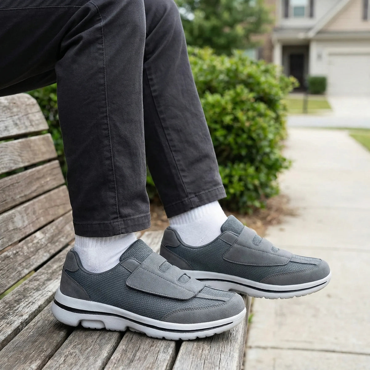 Orthopedic shoes with wide toe box and fully opening upper for easy on and off