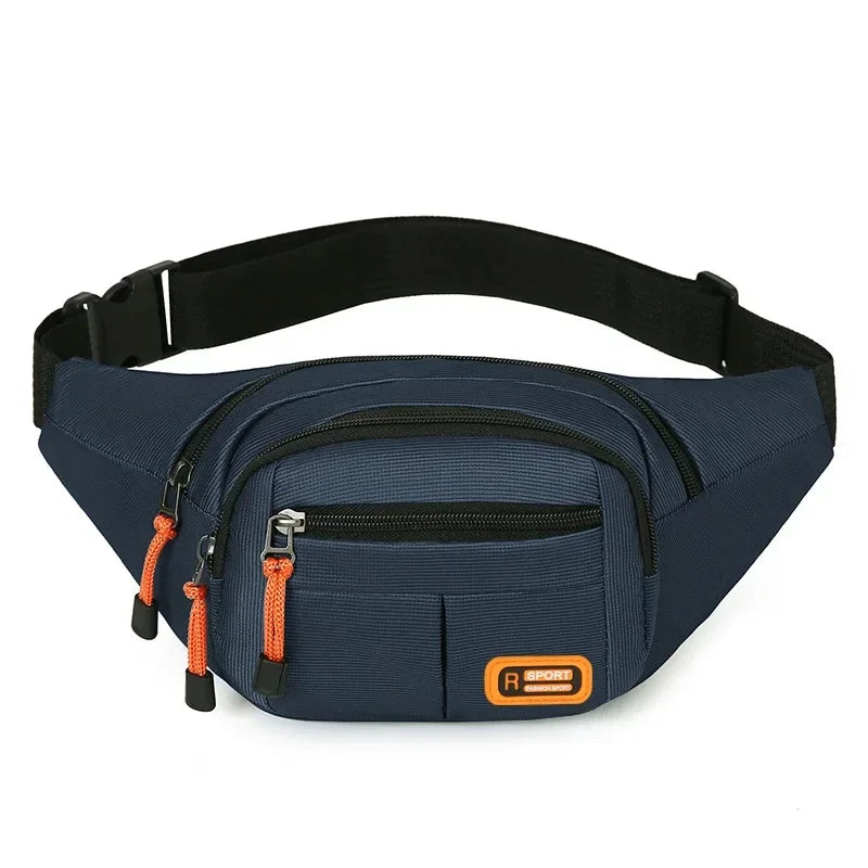 Water resistant shoulder bag waist pack with multiple compartments