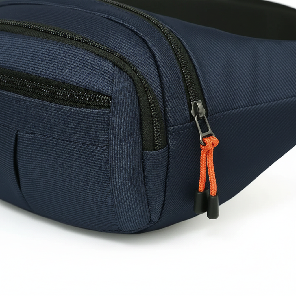 Water resistant shoulder bag waist pack with multiple compartments