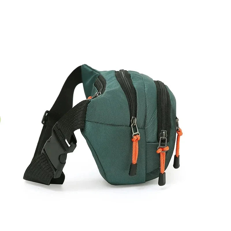 Water resistant shoulder bag waist pack with multiple compartments