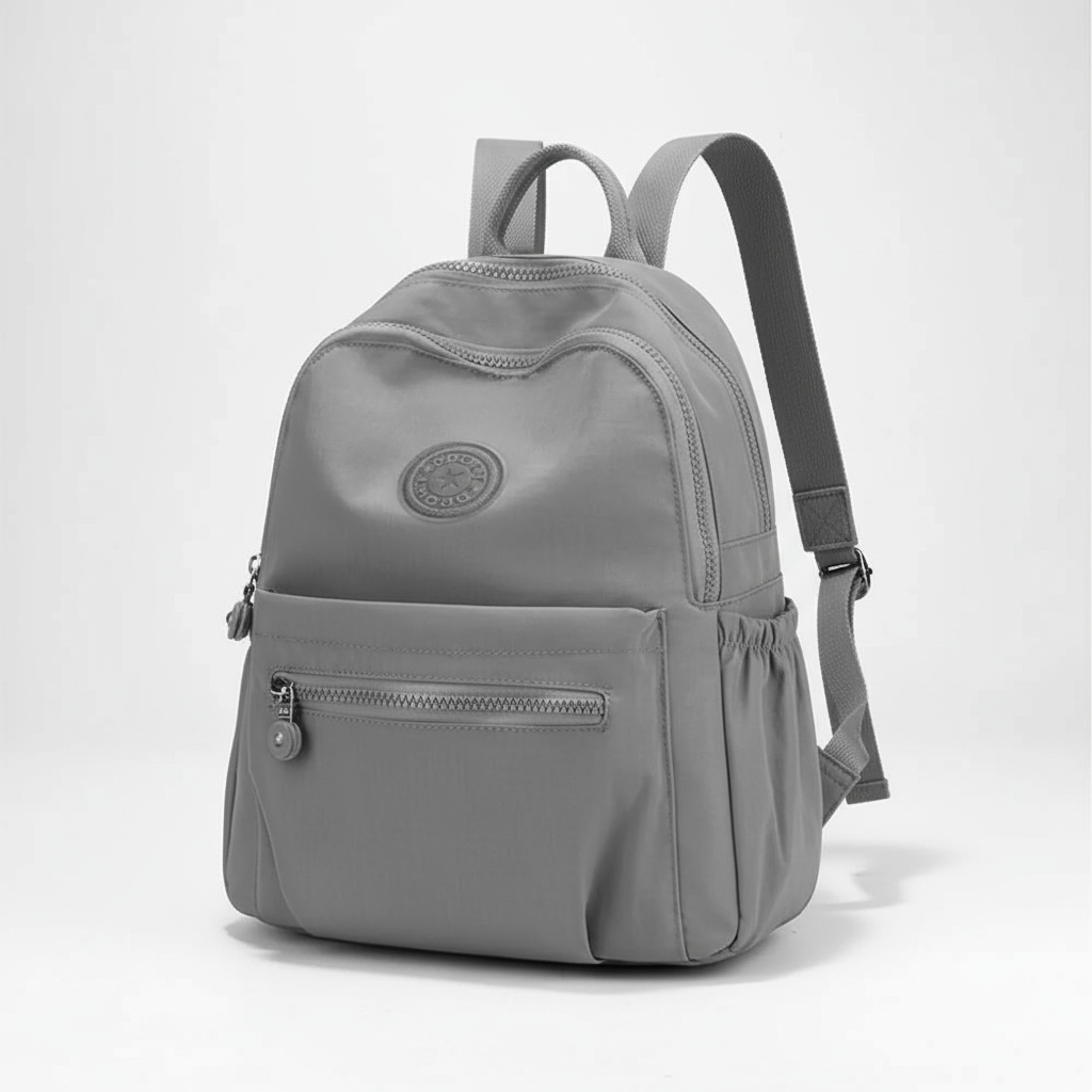 Compact mini backpack with anti-theft design and water-resistant fabric
