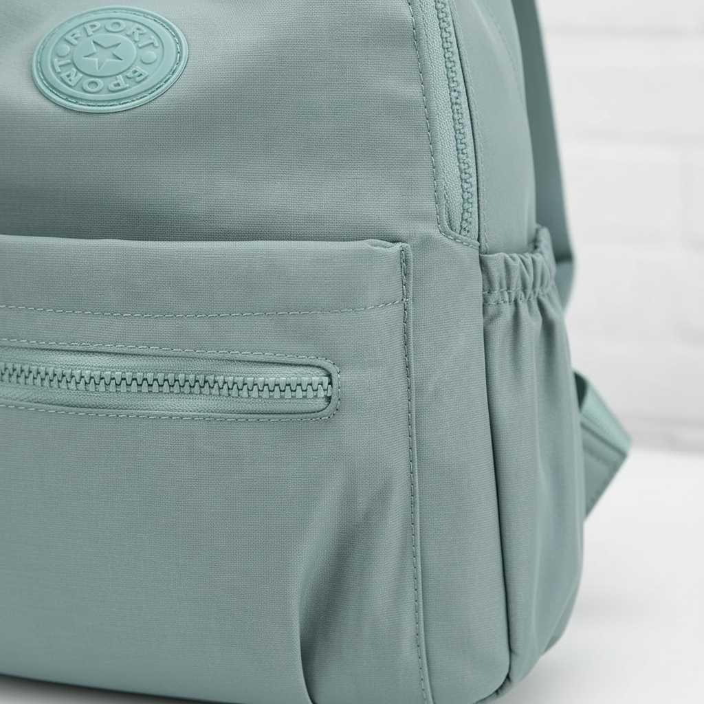 Compact mini backpack with anti-theft design and water-resistant fabric