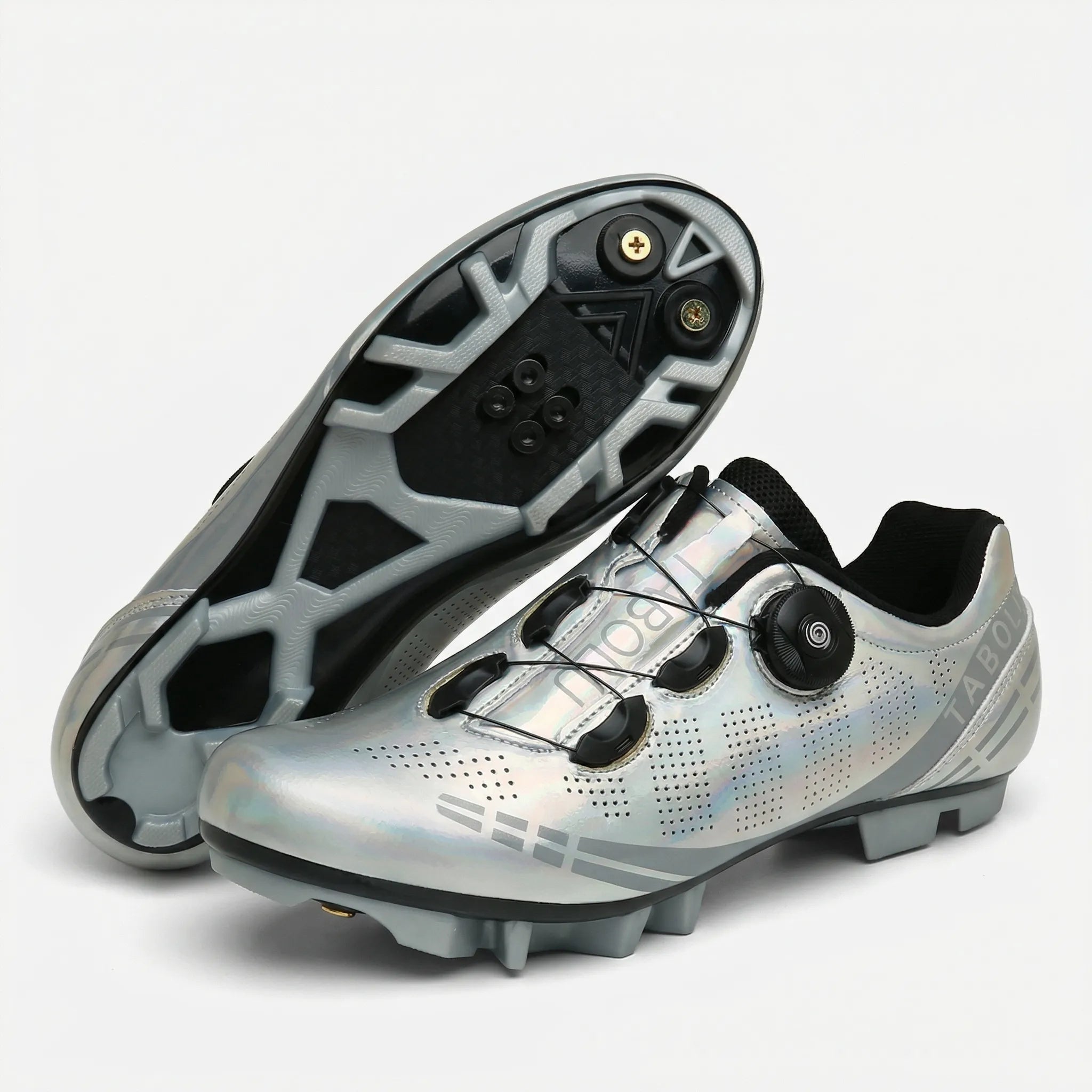 MTB cycling shoe with rotary knob closure and SPD cleat compatibility