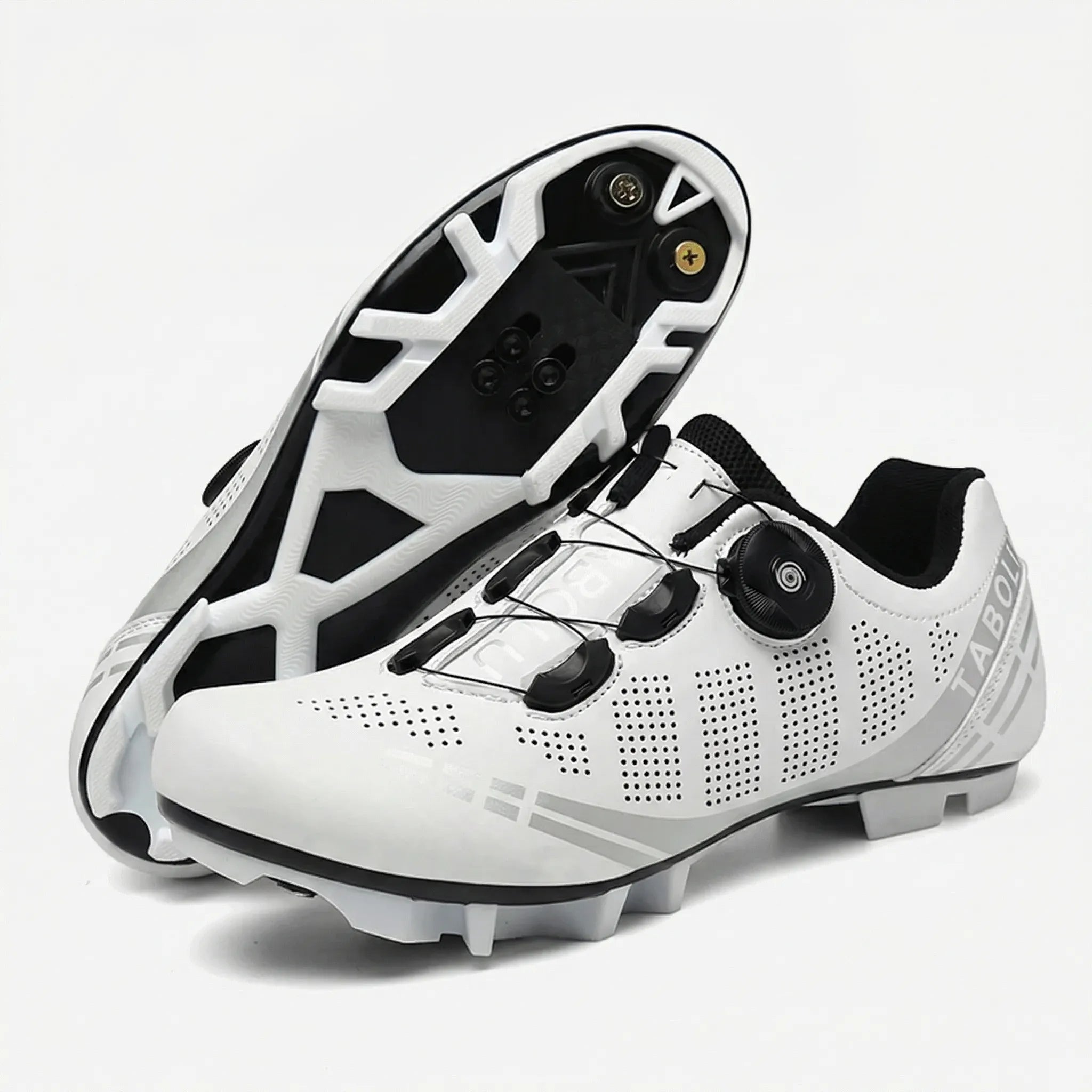 MTB cycling shoe with rotary knob closure and SPD cleat compatibility