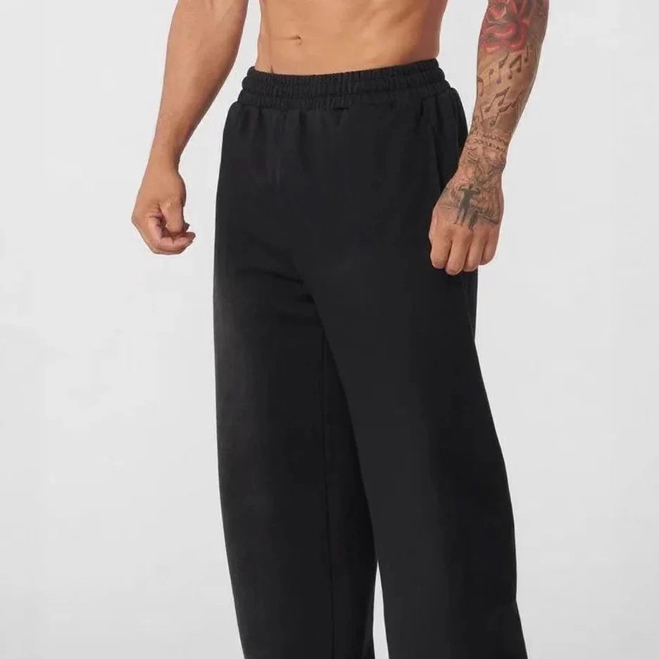 Men's relaxed fit pants with breathable warm lining straight leg cut