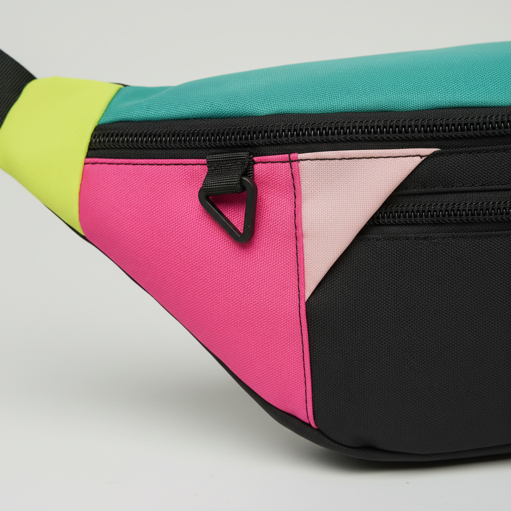 Casual nylon crossbody sling bag with zippered pockets