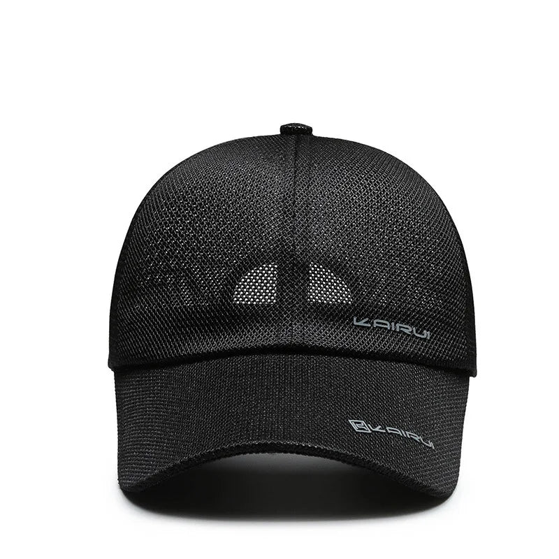 Full mesh breathable baseball cap with snapback closure