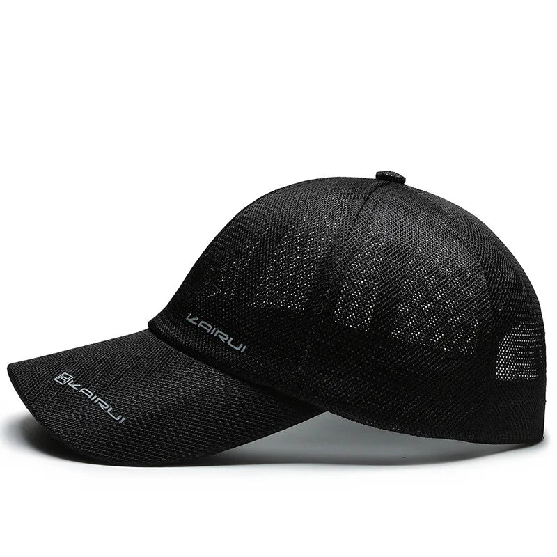 Full mesh breathable baseball cap with snapback closure