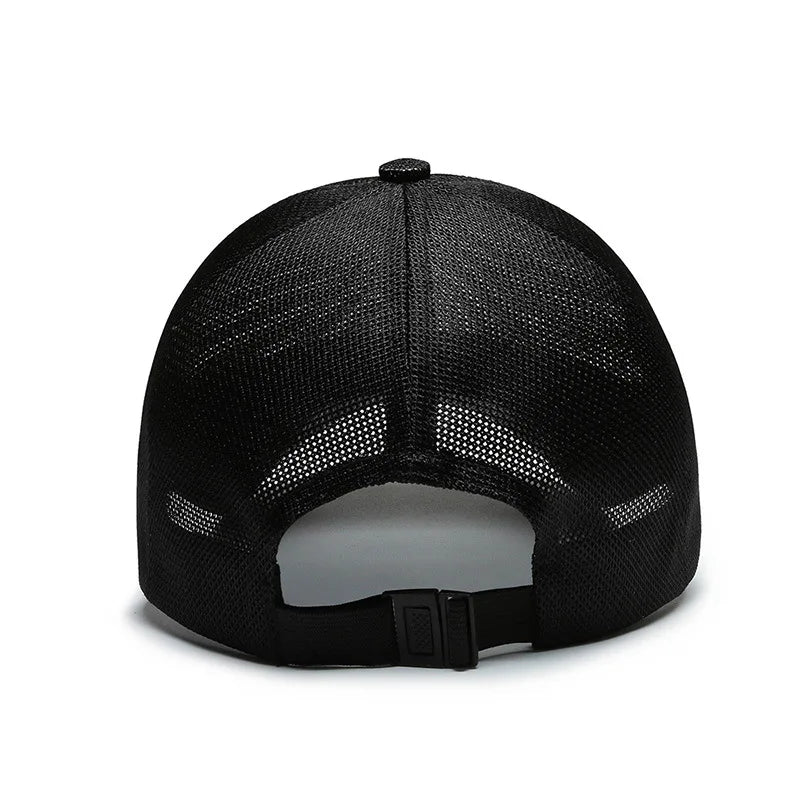 Full mesh breathable baseball cap with snapback closure