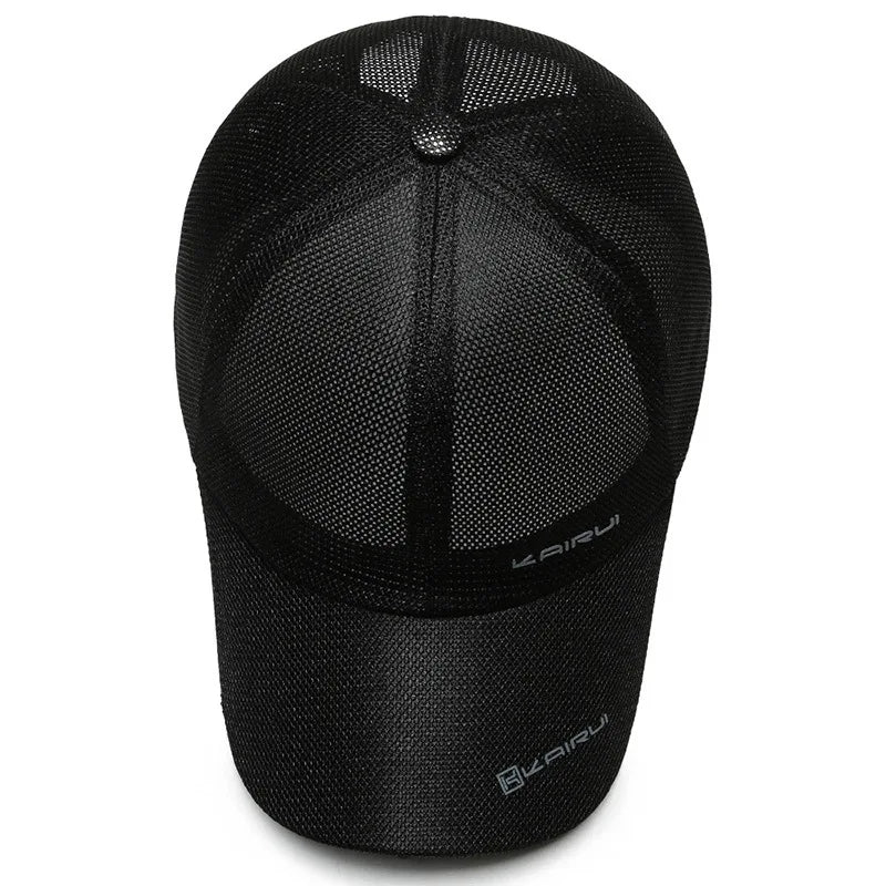 Full mesh breathable baseball cap with snapback closure
