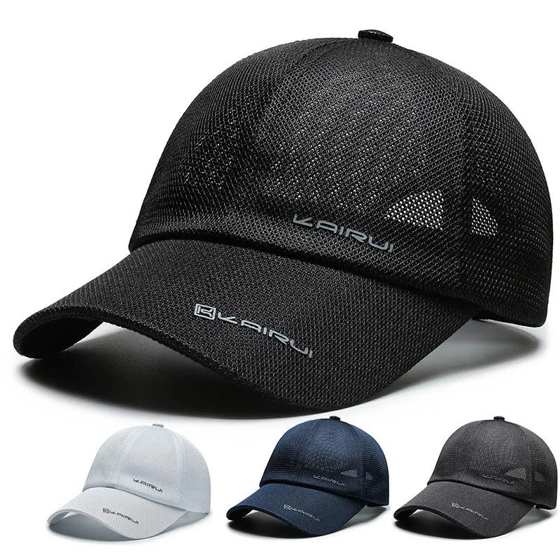 Full mesh breathable baseball cap with snapback closure