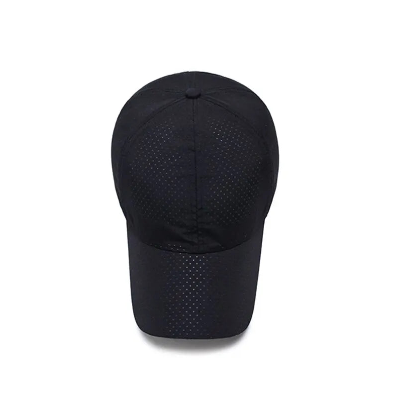 Breathable perforated baseball cap with structured visor for men and women