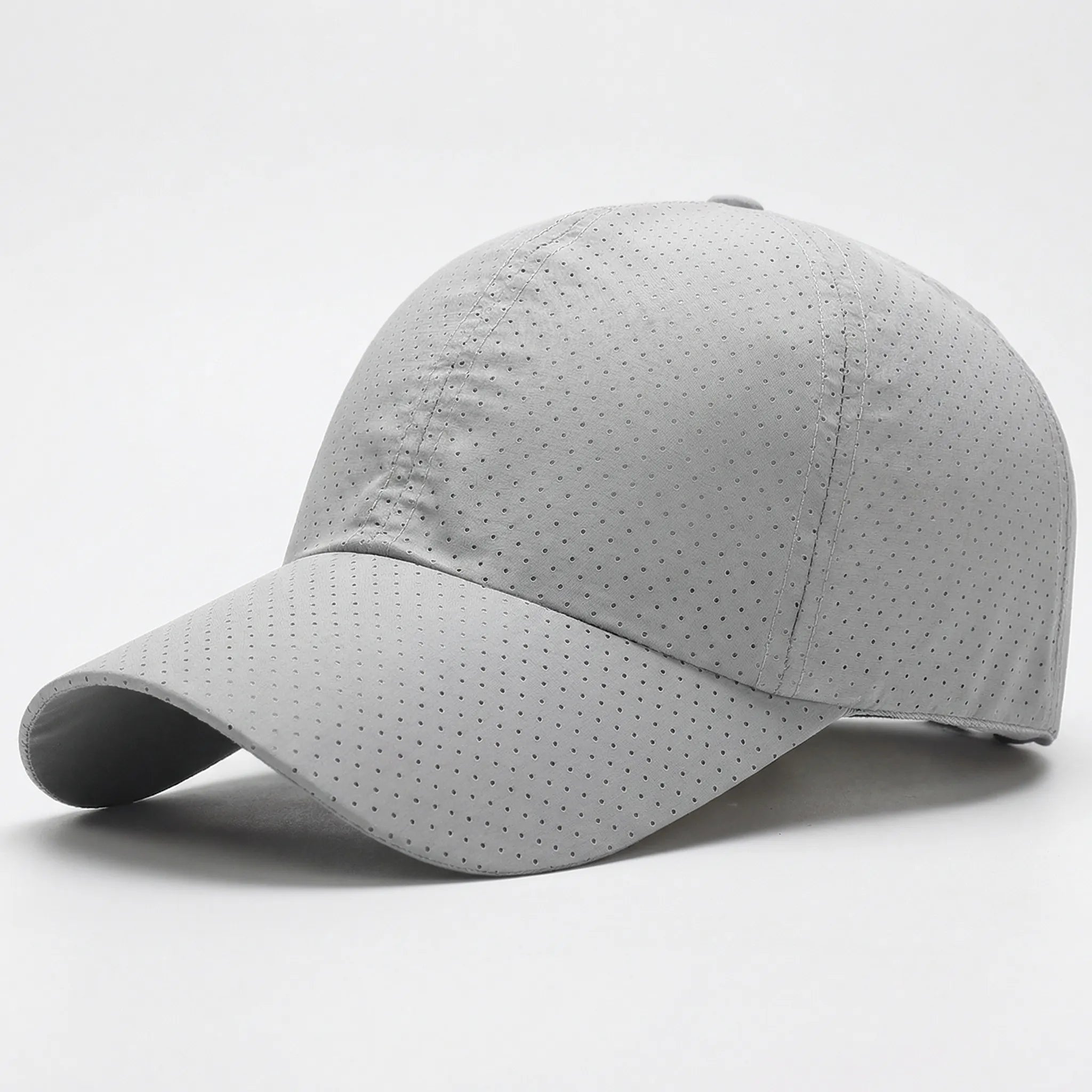 Breathable perforated baseball cap with structured visor for men and women