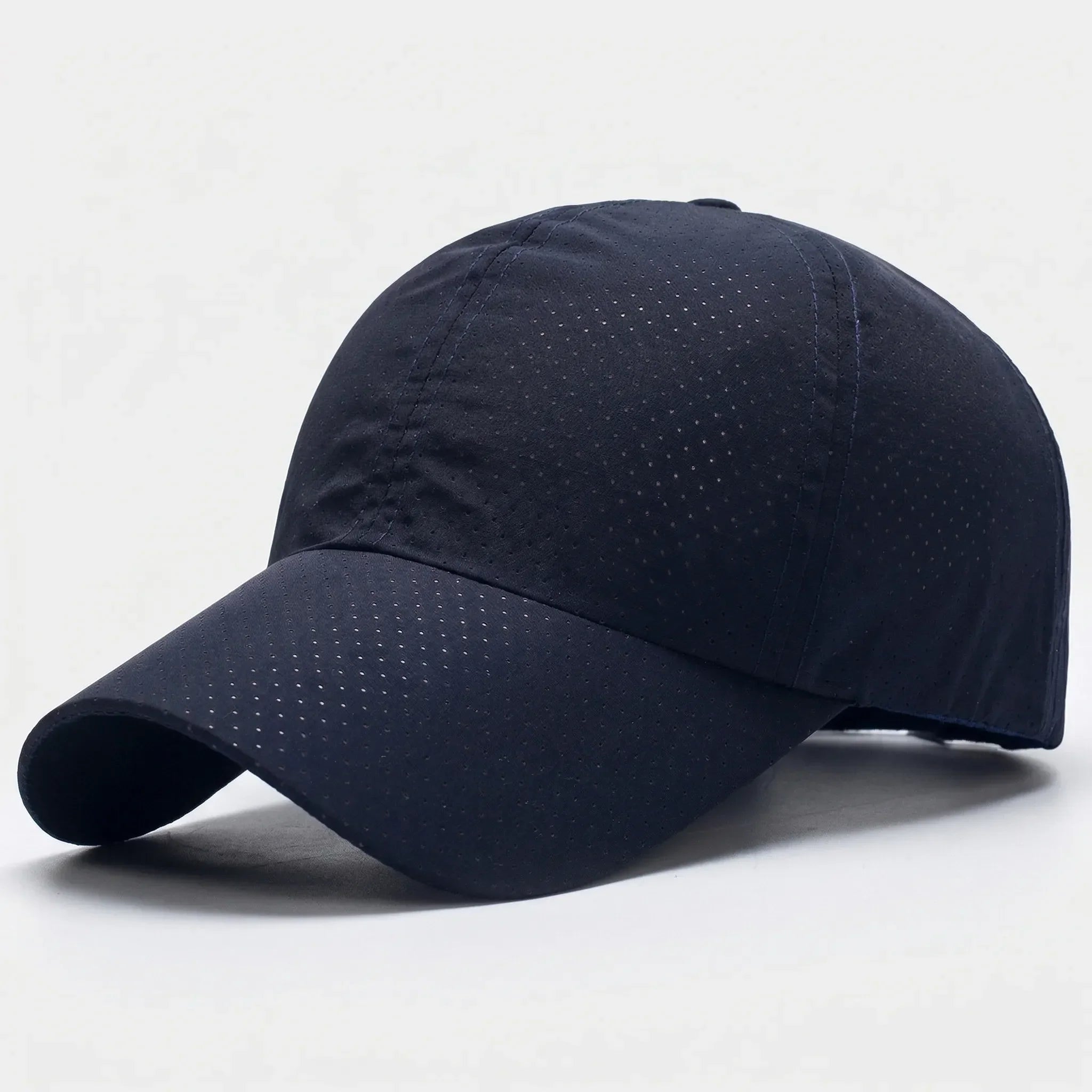 Breathable perforated baseball cap with structured visor for men and women